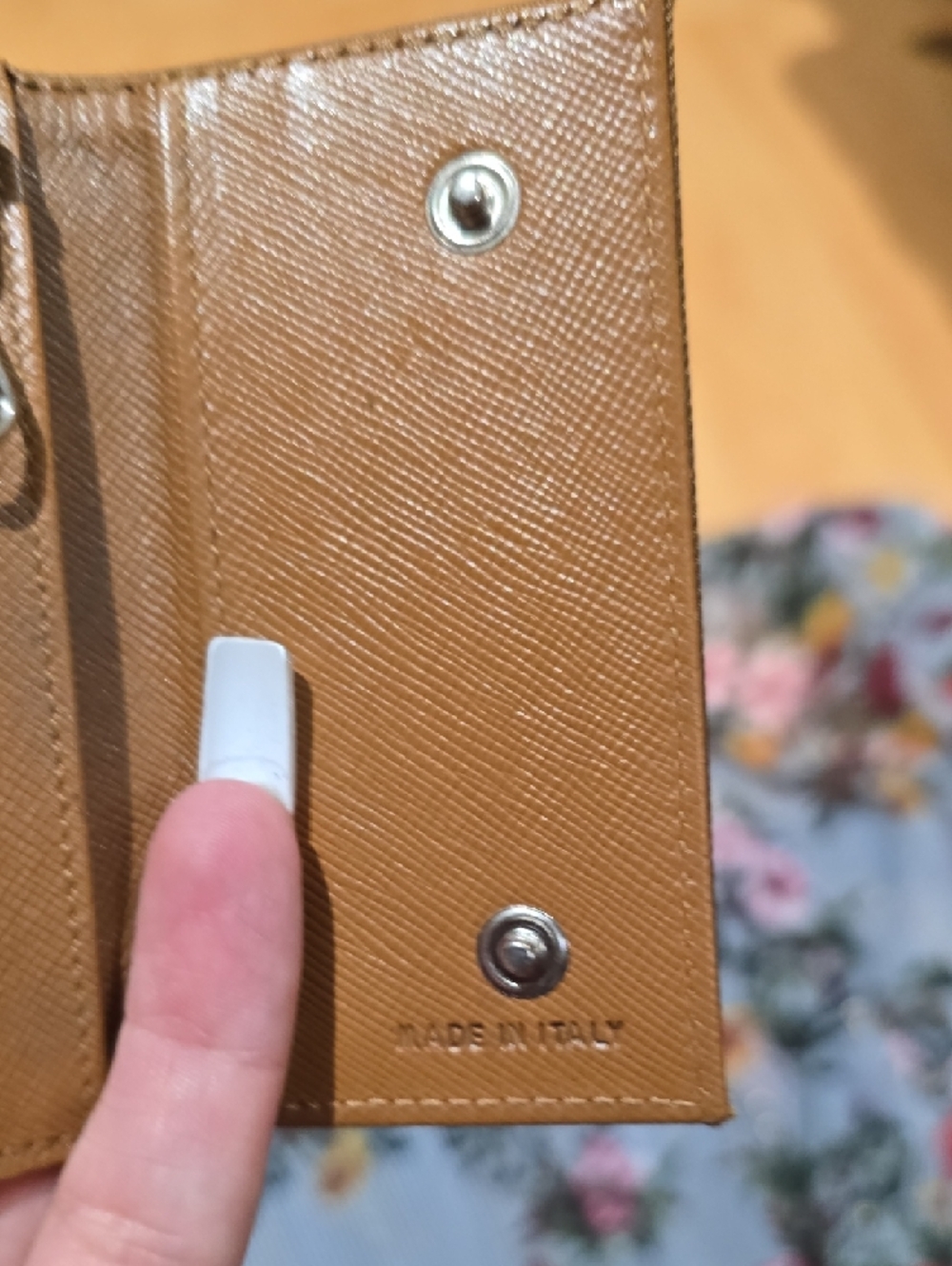 Prada Tan Triangular Logo Key And Card Case - Picture 6 of 11